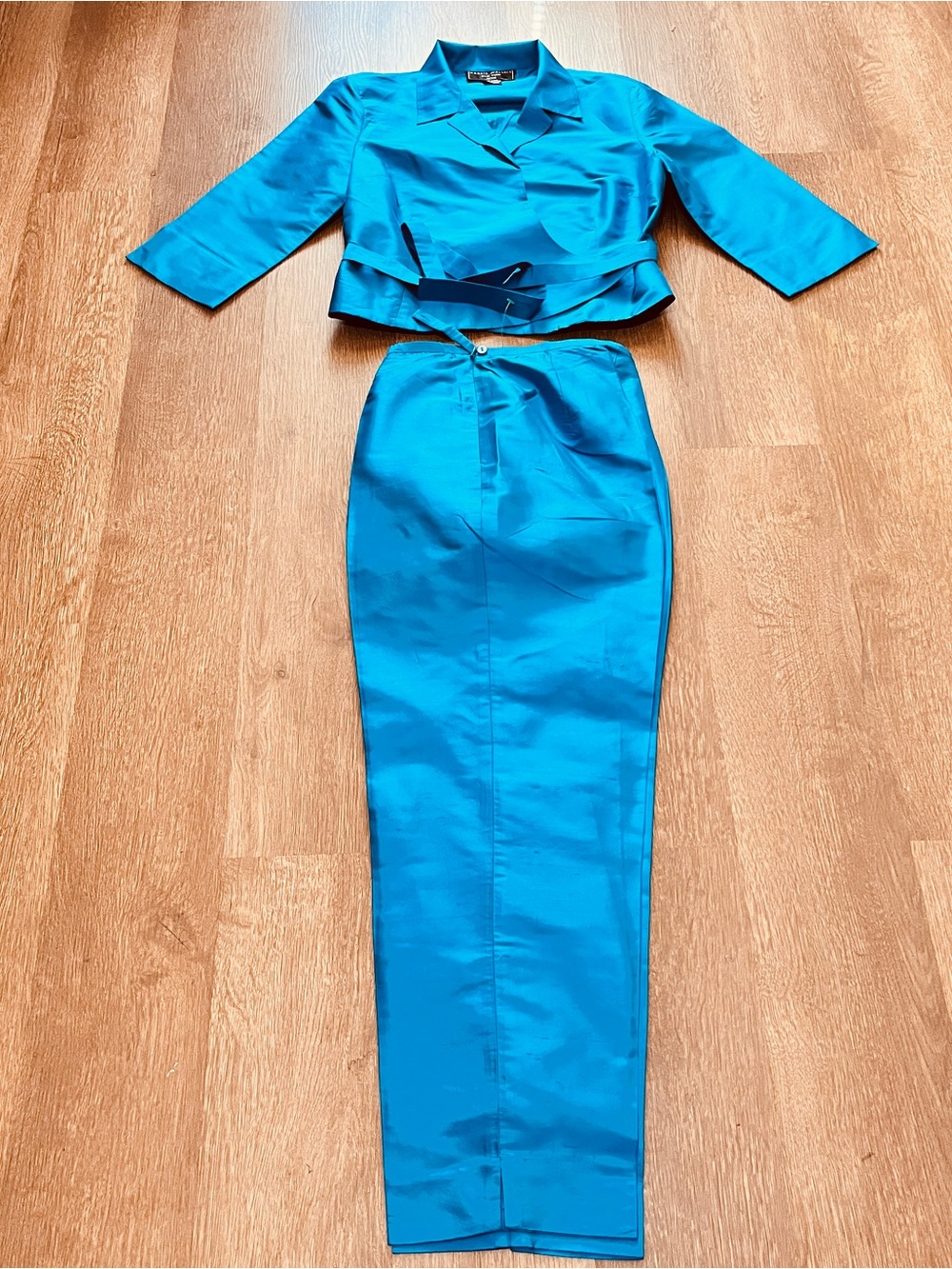 Harris Wallace New York Petite Silk Suit Set | Azure Blue (PM)/(P10)